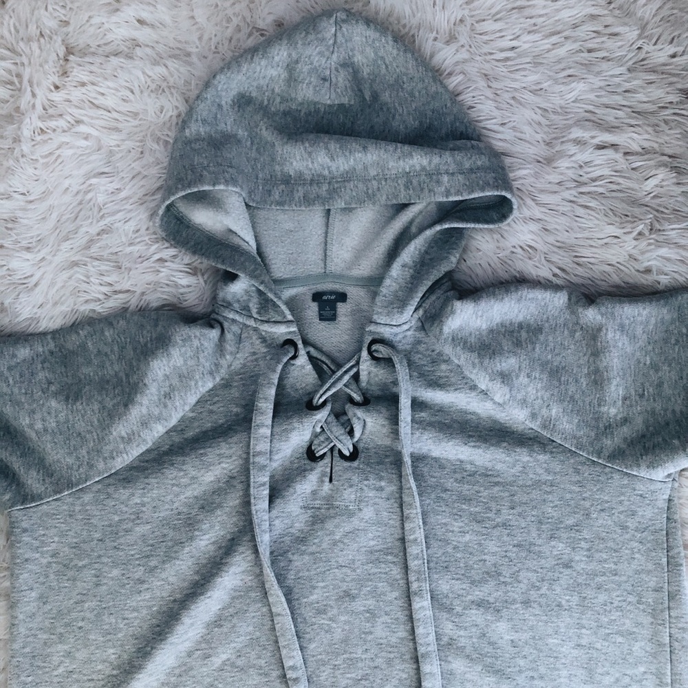 aerie cropped lace sweatshirt